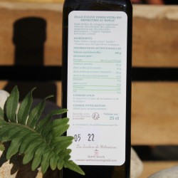 Huile d'Olive bio aromatisée au Basilic 25cl : Compositions